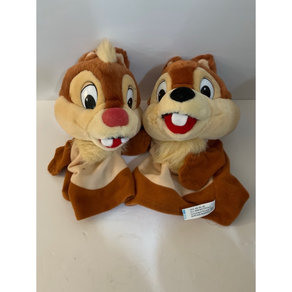 Vintage Disney Chip and Dale Hand Puppets